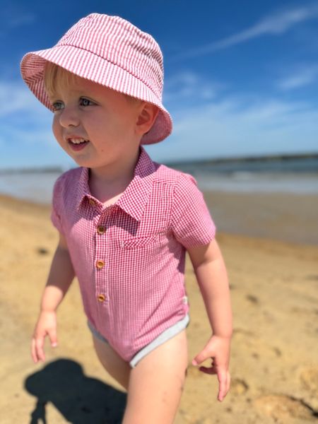 Fisherman Seersucker Stripe Bucket Hat