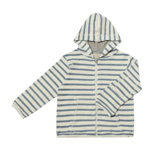 Cornwall Blue/White Terry Zip-Up