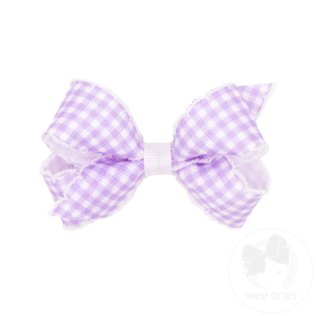 Orchid Gingham Mini Bow