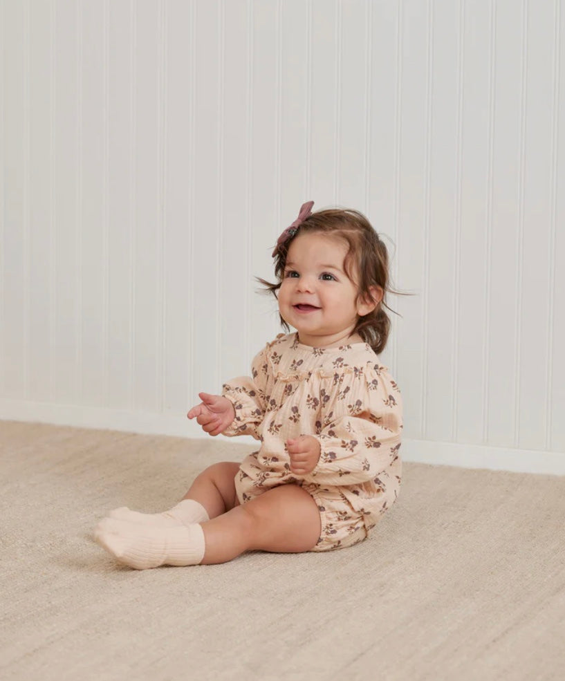 Balloon Sleeve Blouse + Bloomer Set - Flora Fig