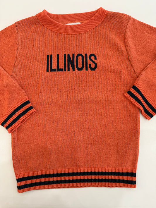 Kids Orange Knit Illinois Sweater