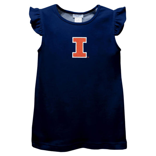 Illinois Fighting Illini Embroidered Knit Angel Sleeve - Navy