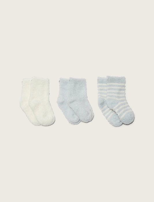 CozyChic Lite® Infant Sock Set - Blue/Pearl