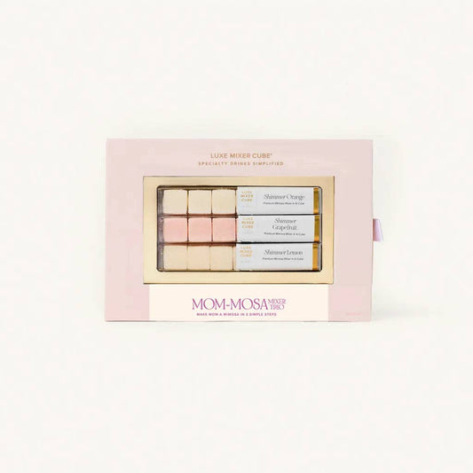 LUXE Mixer Cube - Mom-Mosa Mimosa Mixer Set - 3 Citrus Flavors & Shimmer