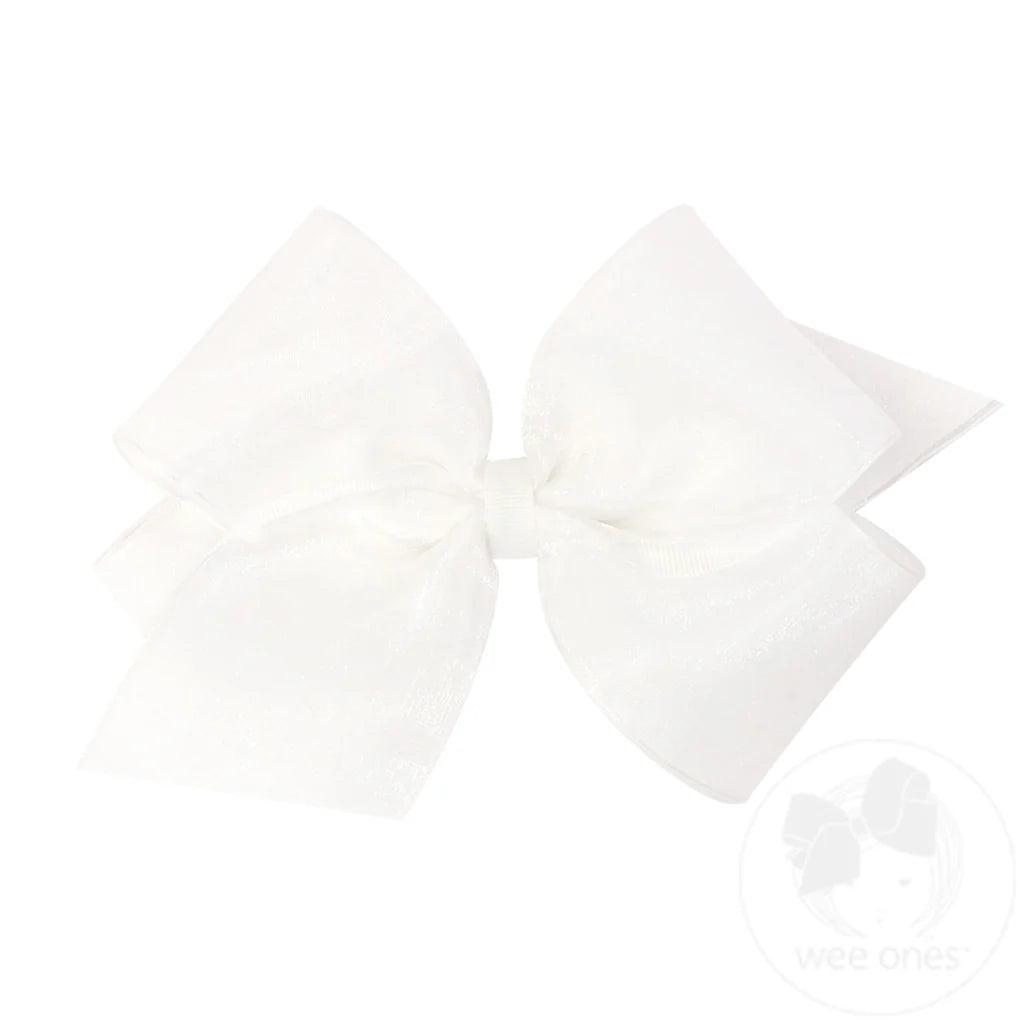 White King Organza Hair Bow