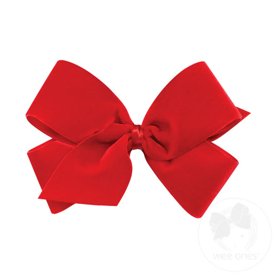 Small King Classic Velvet Bow - Red