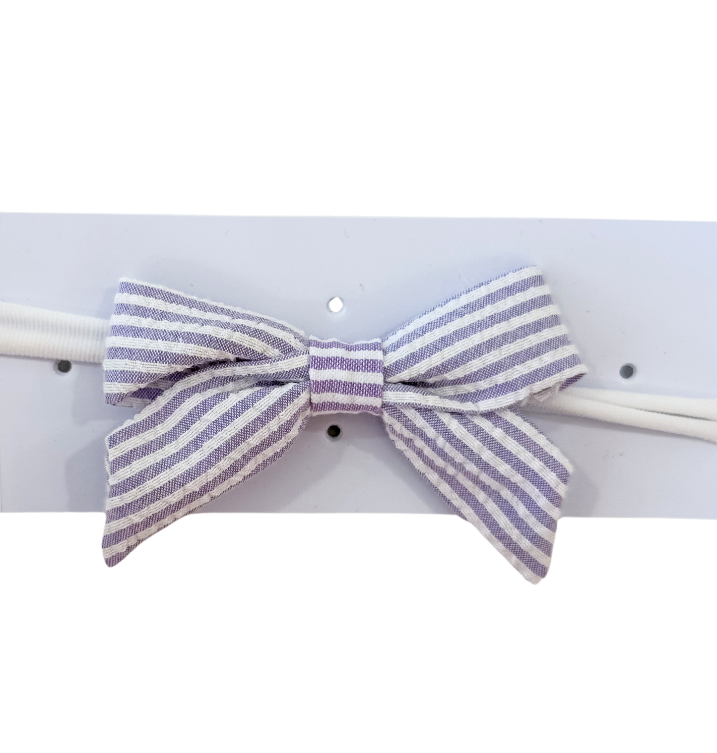 Mini Seersucker Bow on Nylon Headband