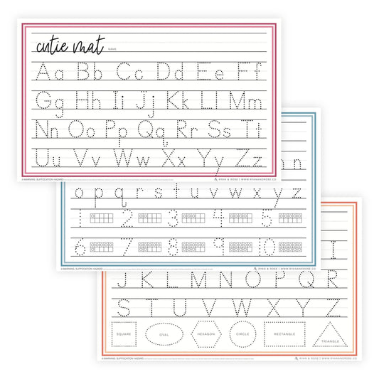 Cutie Mats (Multi-purpose Placemats): Tracers Letters/Numbers/Shapes