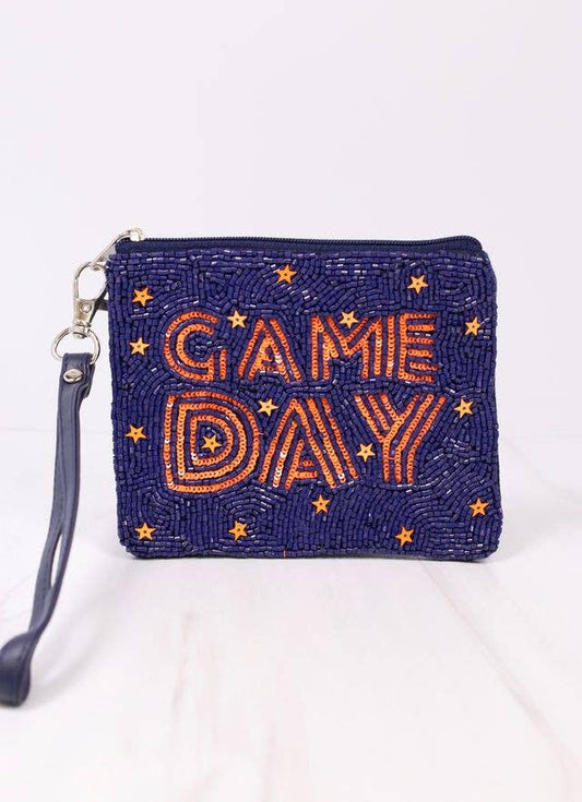 Game Day Star Wristlet NAVY & ORANGE