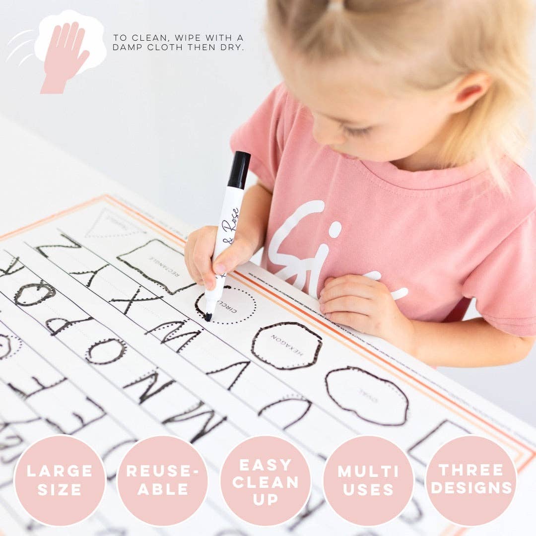Cutie Mats (Multi-purpose Placemats): Tracers Letters/Numbers/Shapes