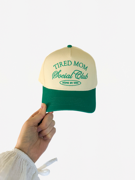 Tired Mom Social Club Home by 9pm Trucker Hat