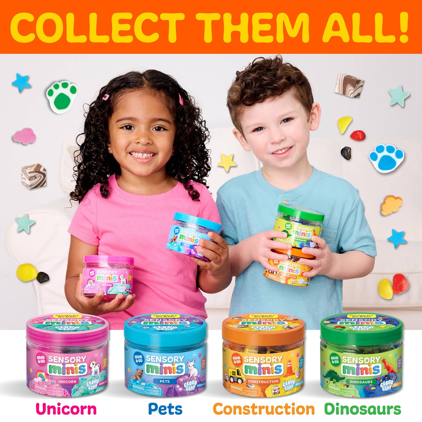 Sensory Mini Play Kit Jar with Cloud Clay
