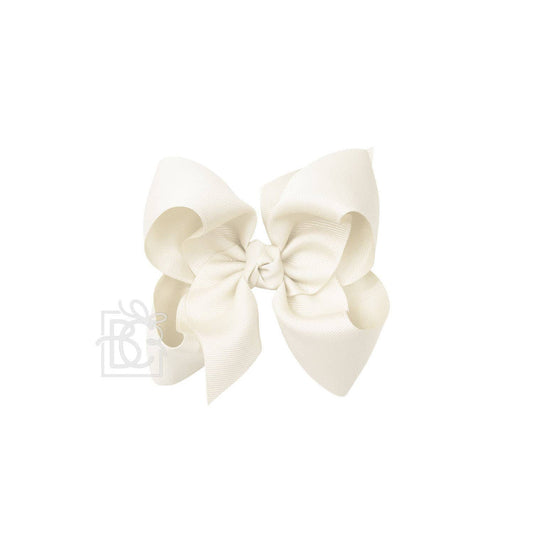 Signature Grosgrain Bow - Large: 5.5" - ANTIQUE WHITE