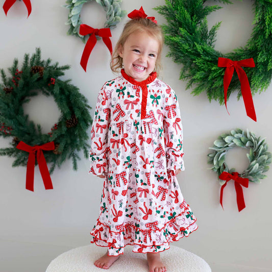 Long Sleeve Princess Ruffle Nightgown - Bow What Fun