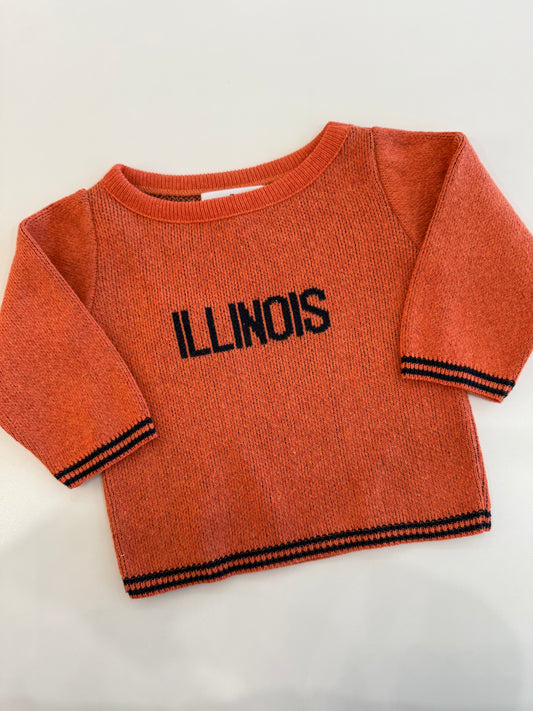Infant's Orange Knit Illinois Sweater