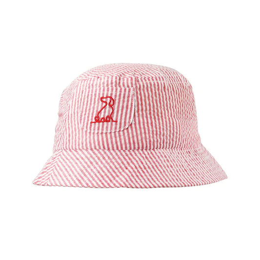 Fisherman Seersucker Stripe Bucket Hat
