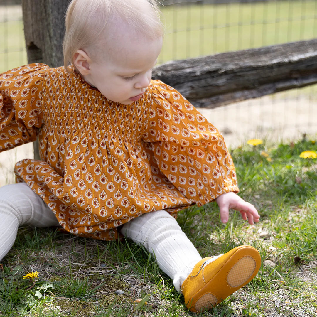 baby Stevie Puff Sleeve Bubble - Gold Tear Drop