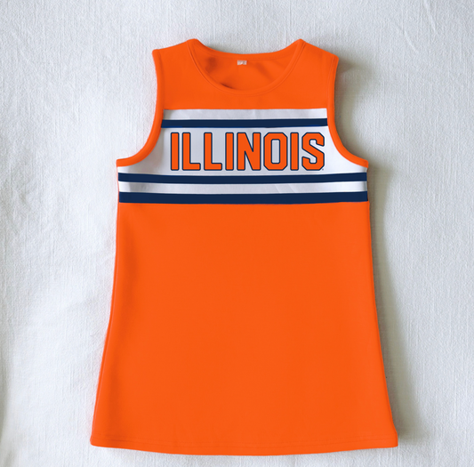 Orange Stripe Illinois Cheer Dress - Fighting Illini