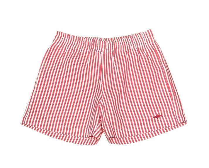 Naples Seersucker Short - Red Stripe