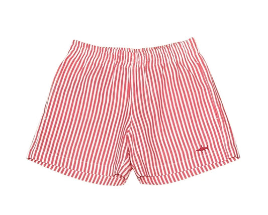 Naples Seersucker Short - Red Stripe