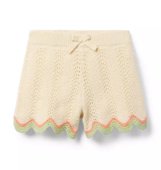 Crochet Scalloped Hem Shorts