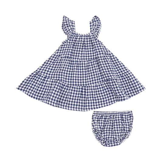 Twirly Dress - Navy Gingham