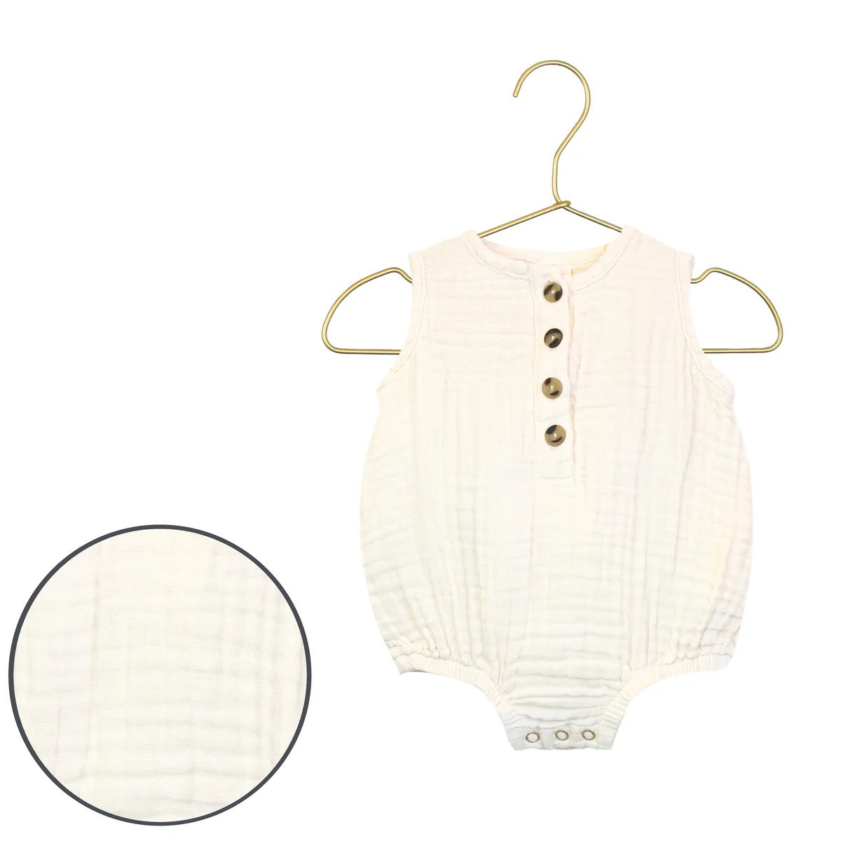 Cloud Muslin Bubble Romper - Cream