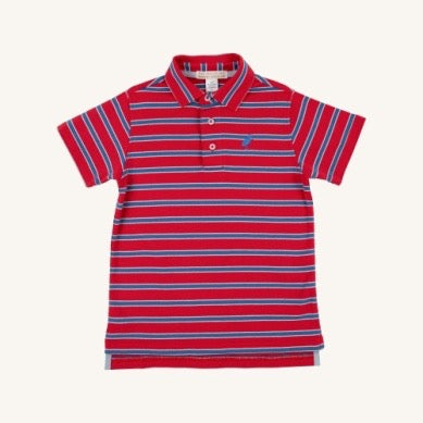 Prim and Proper Polo - Richmond Red Wood Boat Blue and Buckhead Blue Stripe/Wood Boat Blue