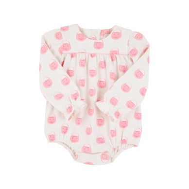 Long Sleeve Penny Play Bubble - Vintage-Prep Pumpkin Pails (Sandpearl Pink)/Sandpearl Pink