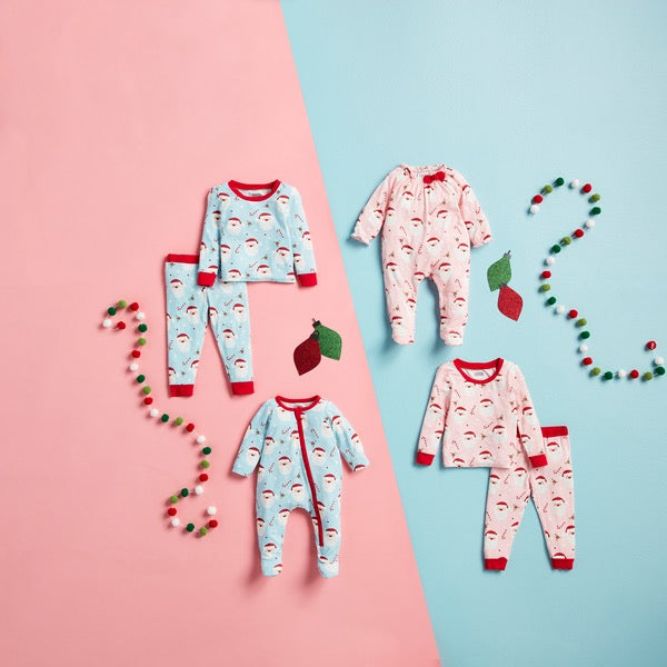 Blue Santa Glow Baby Sleeper