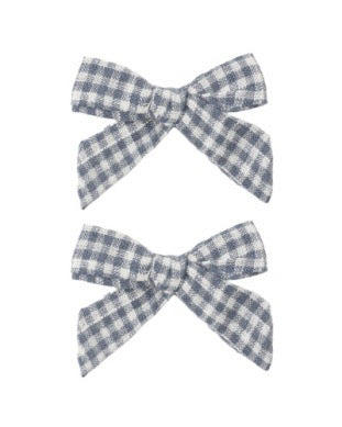 Bows, Set of 2 Marine Gingham