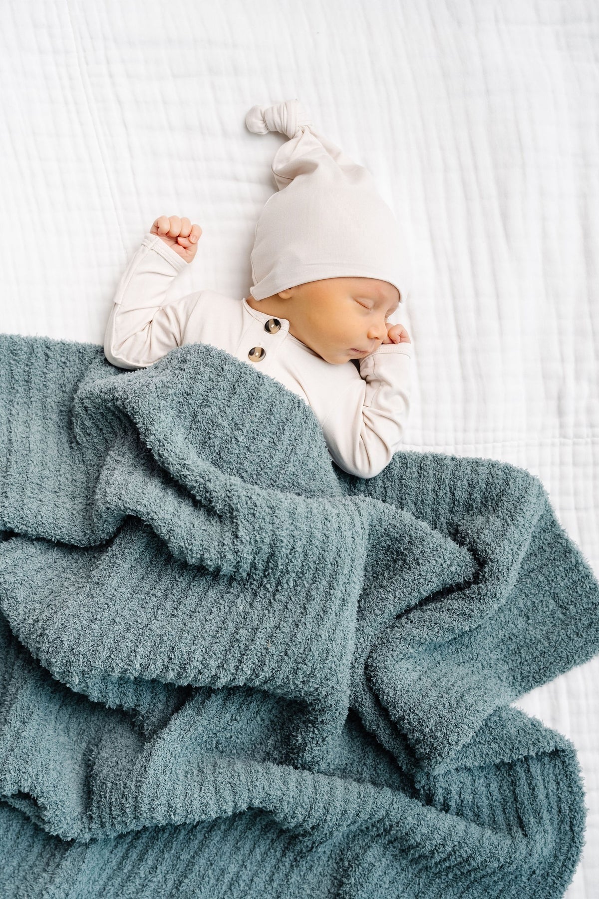 Chenille Blanket Small (30x30)- Ocean Blue