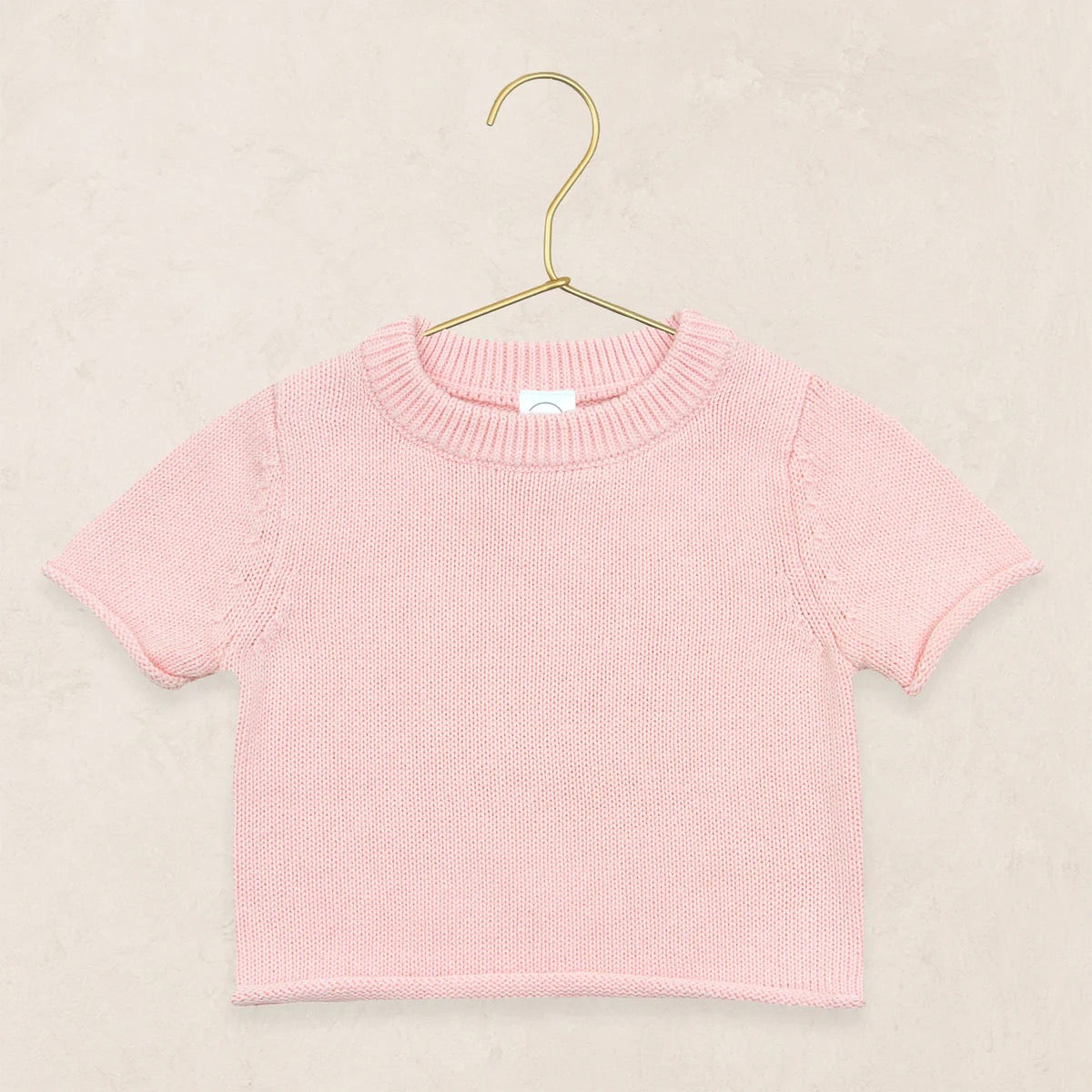Knit Short Sleeve Tee - Blush Pink