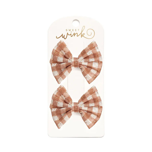 Gingham Printed Tulle Bows
