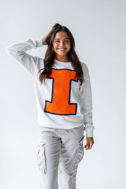 Illinois Mascot Chenille Sweatshirt - Women's