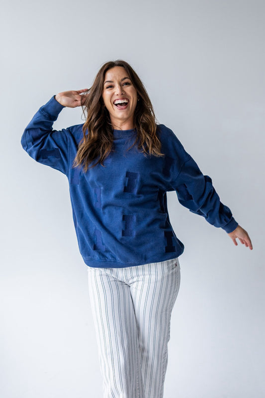 Embroidered Illinois Sweatshirt - Navy