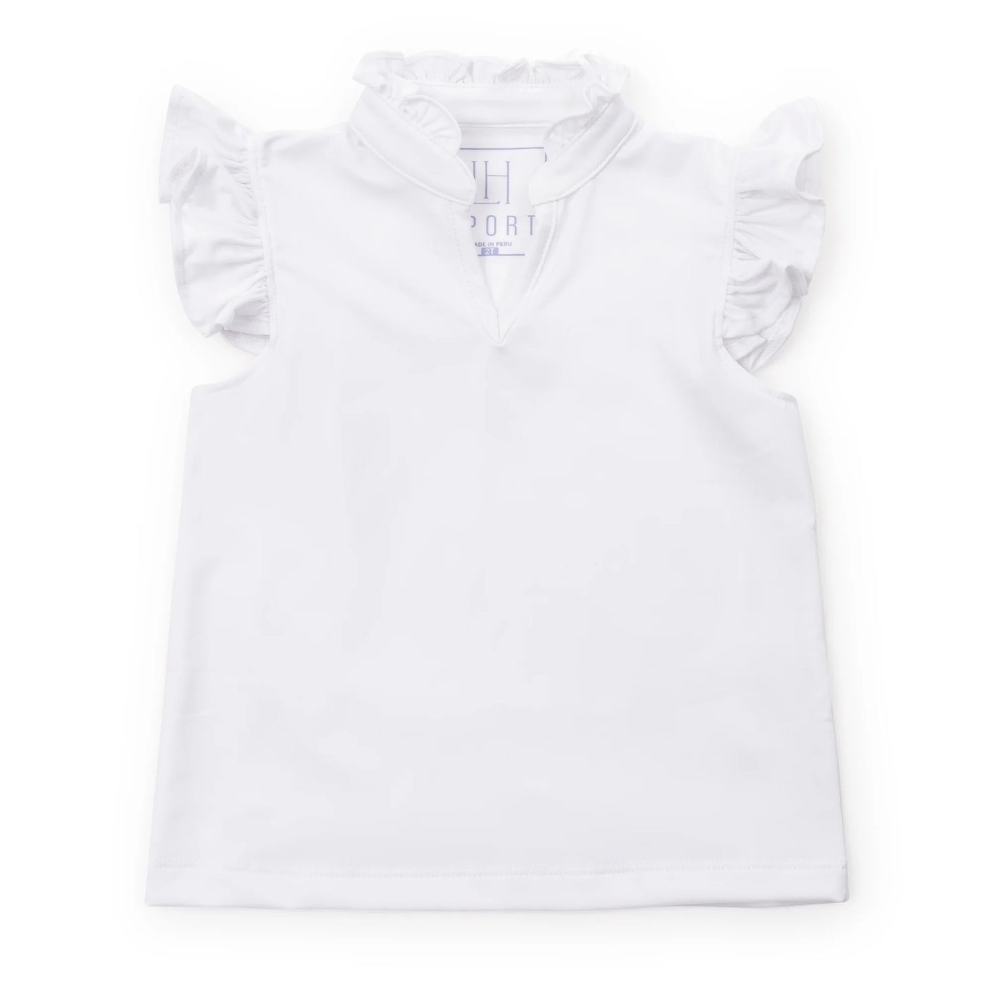 Ellie Girls Sleeveless Performance Top - White