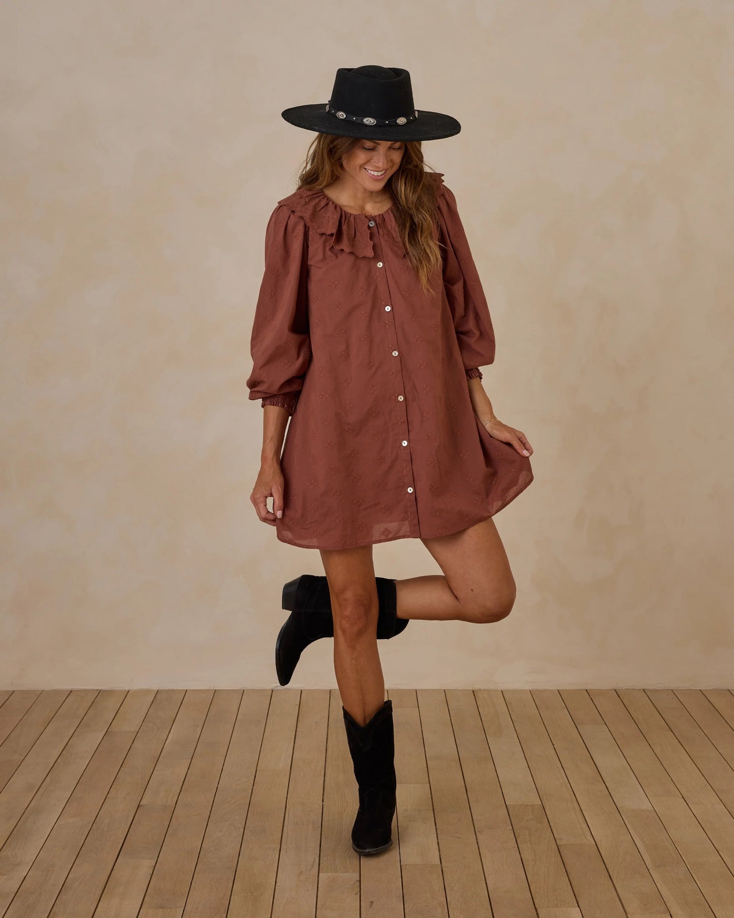 Colette Mini Dress - Brick