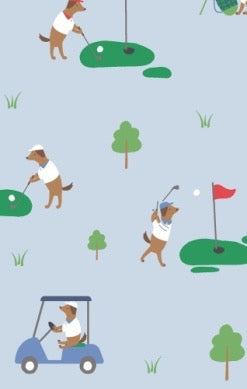 Dog Gone Golf - 2 Way Zipper Footie - Blue