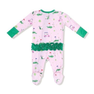 Dog Gone Golf - 2 Way Zipper Footie - Pink