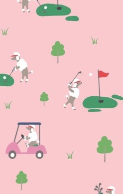 Dog Gone Golf - 2 Way Zipper Footie - Pink