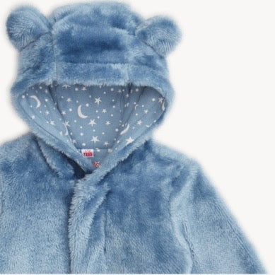 Blue Blossom Minky Bear Footie