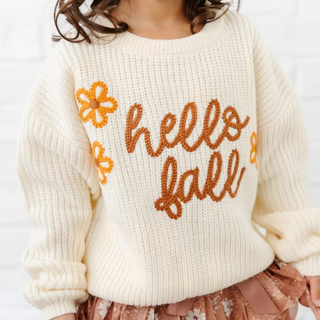 Hello Fall Knit Sweater - Girls
