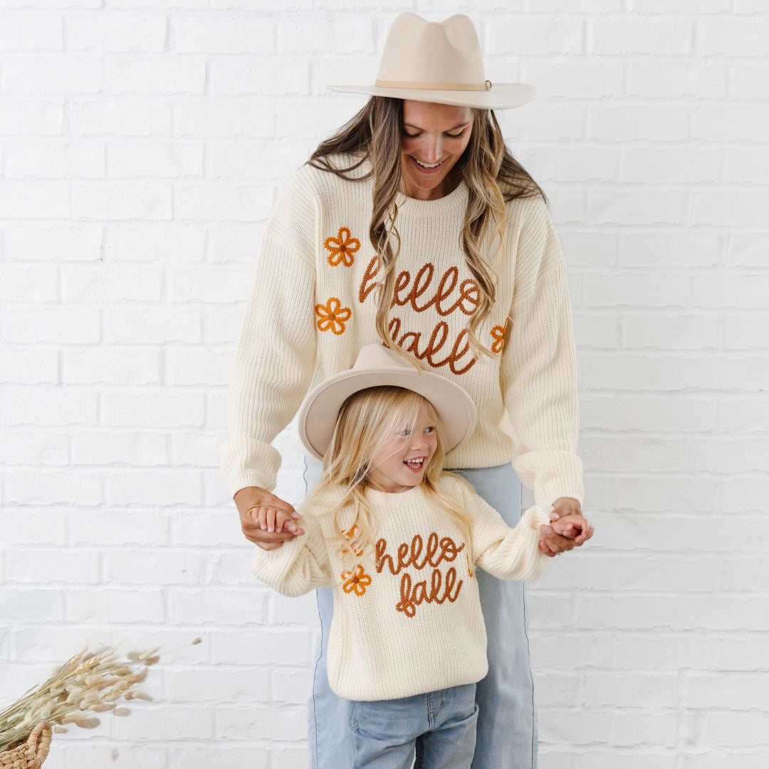 Hello Fall Knit Sweater - Girls