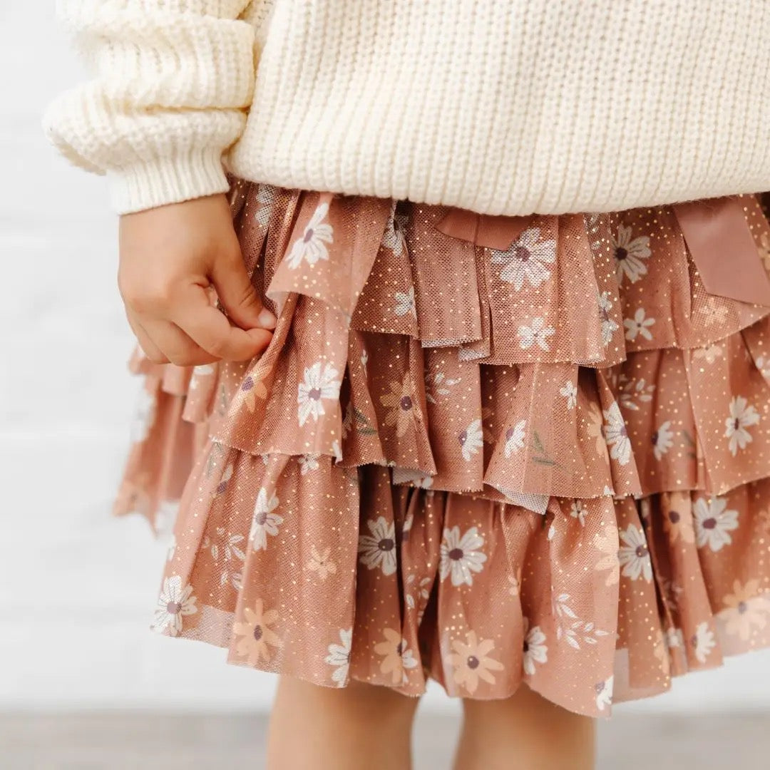 Ditsy Fall Floral Tiered Tutu Skirt