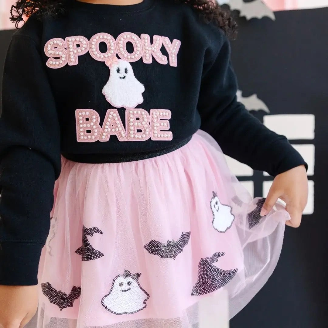 Spooky Babe Patch Halloween Sweatshirt