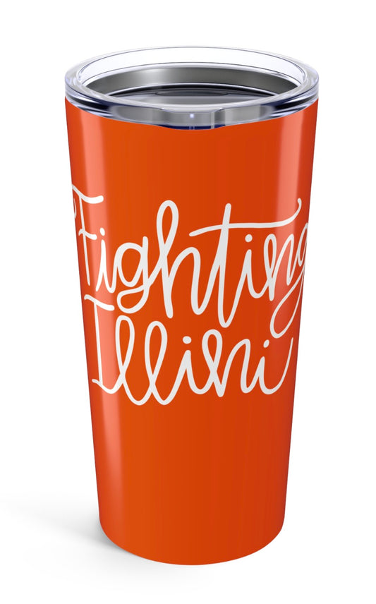 Blue and Orange Script Tumbler 20 oz