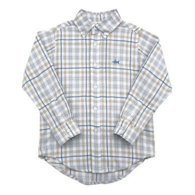 Carter Oxford Shirt - KHAKI/BLUE PLAID