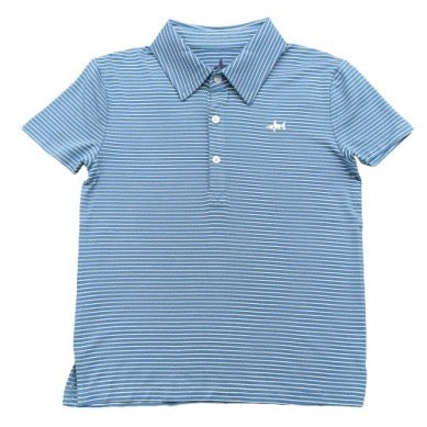 Banks Short Sleeve Polo - Blue/White Stripe