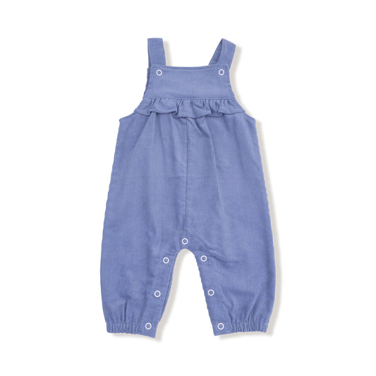 Yoke Ruffle Overall - Stonewash